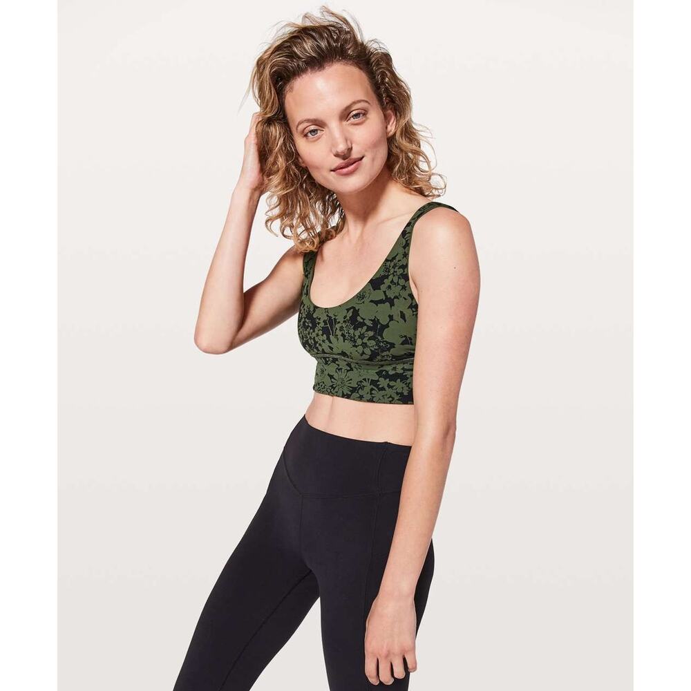 Lululemon Rejuvenate Bra Barracks Green / Efflorescent Barracks Green 10 RARE!